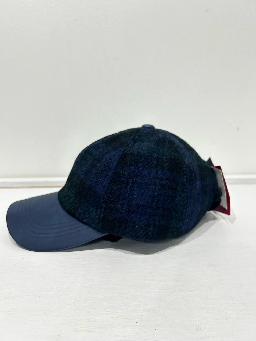 NWT Harris Tweed Rosalie Baseball Cap Blackwatch Plaid Wool Hat One Size